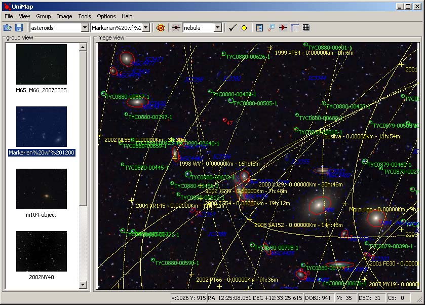 Unimap :: Asteroids/paths detection (Susilva)