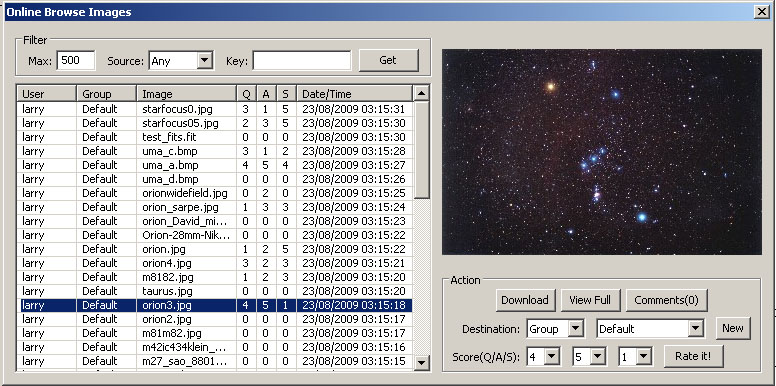 online image browse/download/rate